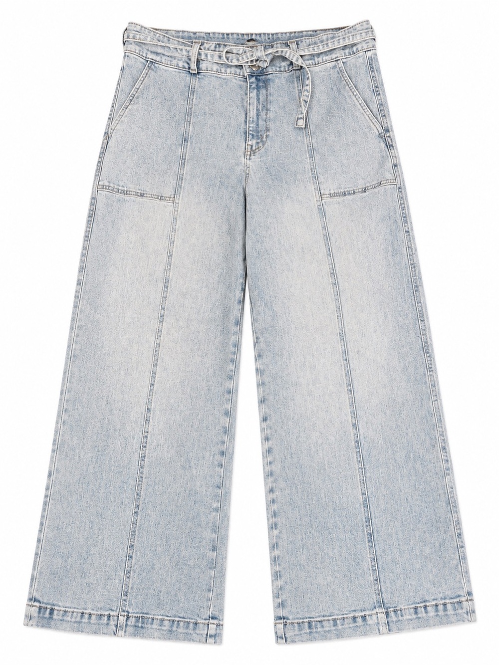 Hudson Jeans 16 Light Wash High Rise Wide Leg Tie Waist Denim